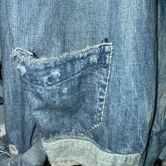 Magnolia Pearl Blue Patchwork Denim Jacket - Picture 7 of 7